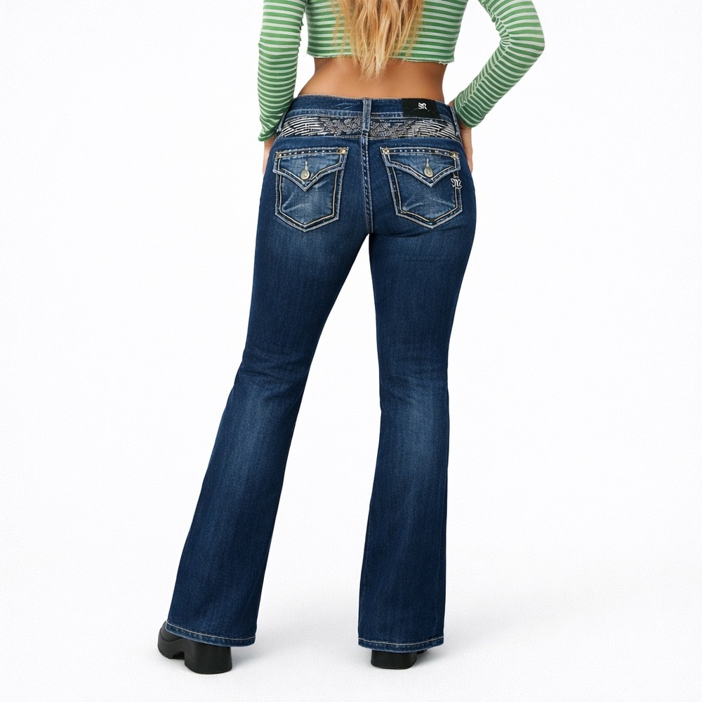 Y2K Miss Me Mid Rise Bootcut Jeans Blue Size 28